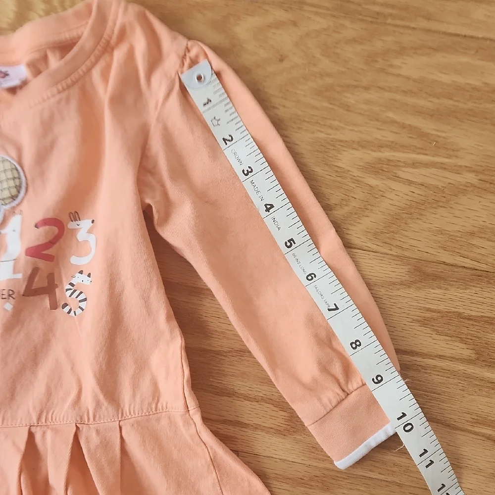 Orange Graphic Peplum Long Sleeves Tee With Number Design Pants